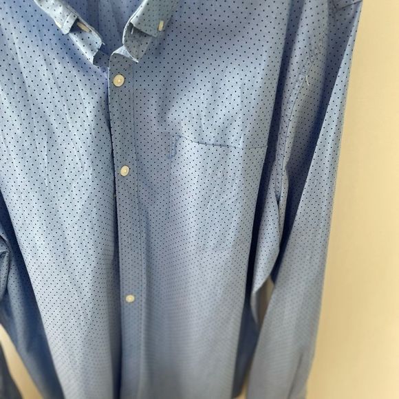 American Eagle Sz XXL Dress shirt Blue polkadot long sleeve button down collar - Picture 2 of 6